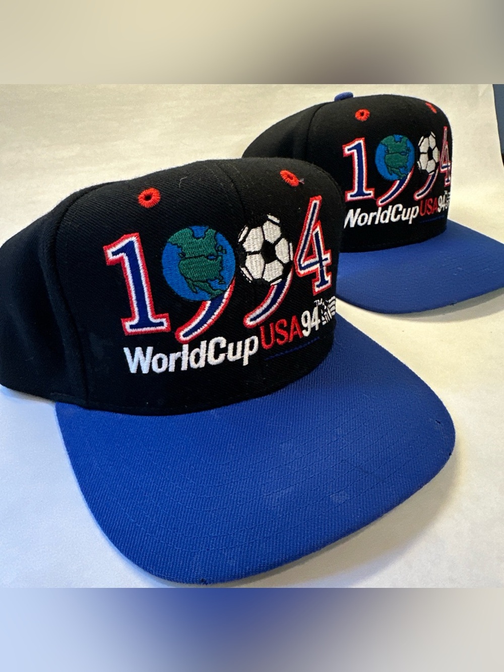 Vintage 1994 World Cup USA Soccer Hat Twins Enterprise RED Eyelet Snapback Cap